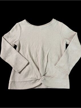 Cat & Jack Cream Waffle Knit Long Sleeve Top